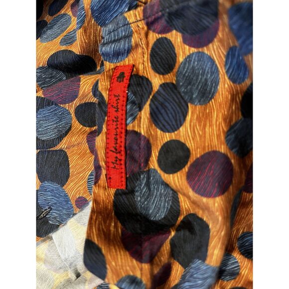 Visconti Men’s Long Sleeve Button-Up Shirt – Size Large – Brown/Blue Polka Dot - Picture 9 of 11